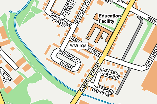WA9 1QA map - OS OpenMap – Local (Ordnance Survey)