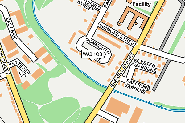 WA9 1QB map - OS OpenMap – Local (Ordnance Survey)