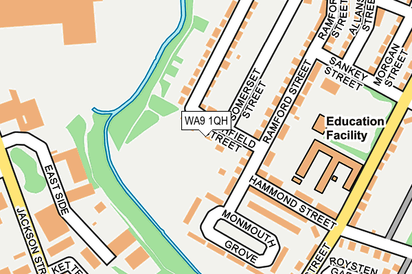 WA9 1QH map - OS OpenMap – Local (Ordnance Survey)