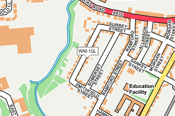 WA9 1QL map - OS OpenMap – Local (Ordnance Survey)