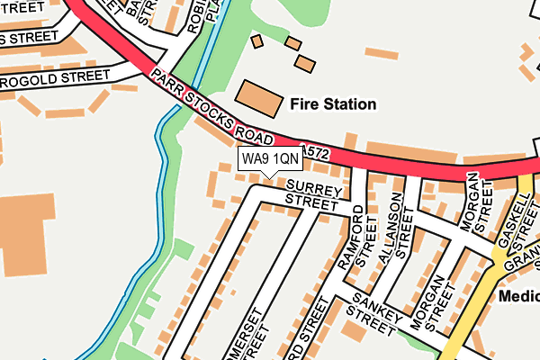WA9 1QN map - OS OpenMap – Local (Ordnance Survey)