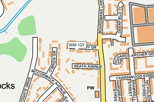 WA9 1QY map - OS OpenMap – Local (Ordnance Survey)