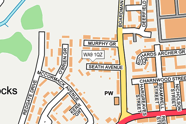 WA9 1QZ map - OS OpenMap – Local (Ordnance Survey)