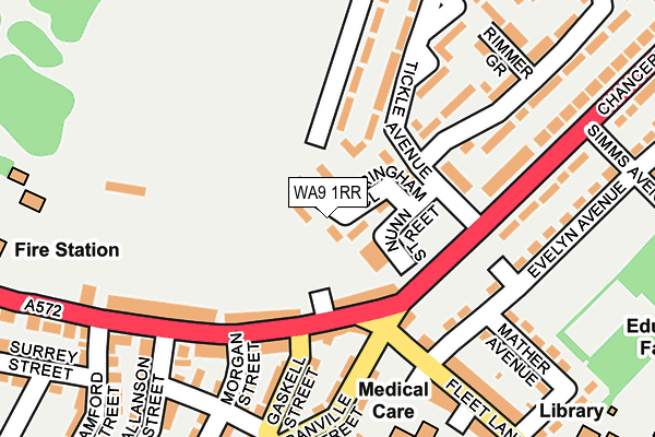 WA9 1RR map - OS OpenMap – Local (Ordnance Survey)
