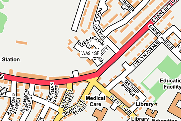 WA9 1SF map - OS OpenMap – Local (Ordnance Survey)