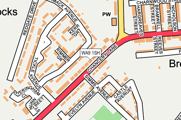 WA9 1SH map - OS OpenMap – Local (Ordnance Survey)