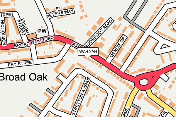 WA9 2AH map - OS OpenMap – Local (Ordnance Survey)