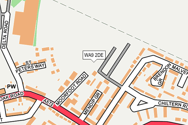 WA9 2DE map - OS OpenMap – Local (Ordnance Survey)