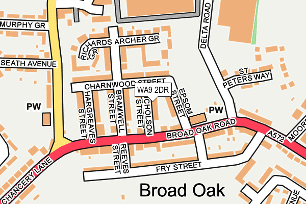 WA9 2DR map - OS OpenMap – Local (Ordnance Survey)