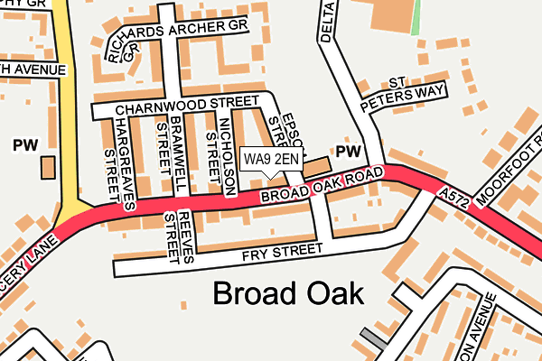 WA9 2EN map - OS OpenMap – Local (Ordnance Survey)