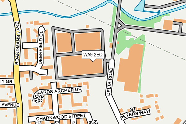 WA9 2EQ map - OS OpenMap – Local (Ordnance Survey)