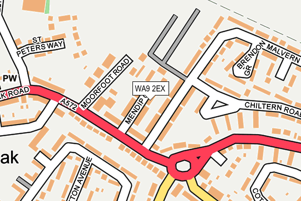 WA9 2EX map - OS OpenMap – Local (Ordnance Survey)