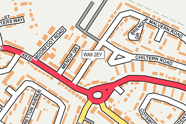WA9 2EY map - OS OpenMap – Local (Ordnance Survey)