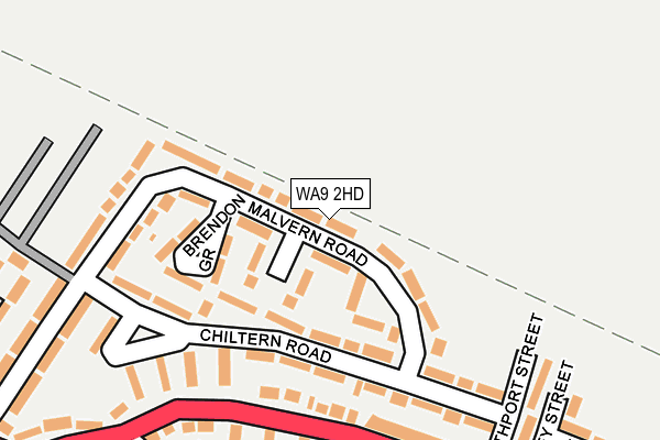 WA9 2HD map - OS OpenMap – Local (Ordnance Survey)