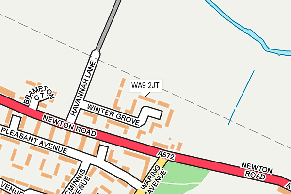 WA9 2JT map - OS OpenMap – Local (Ordnance Survey)
