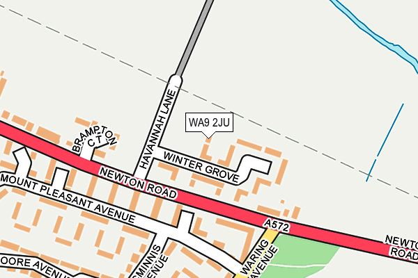 WA9 2JU map - OS OpenMap – Local (Ordnance Survey)