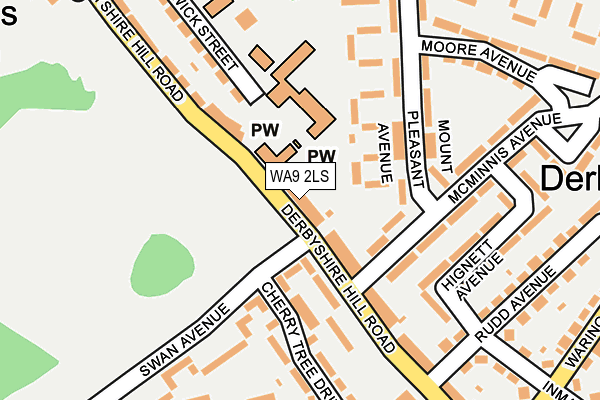 WA9 2LS map - OS OpenMap – Local (Ordnance Survey)