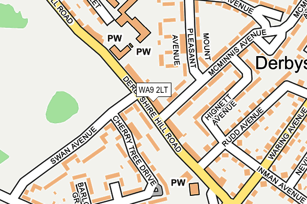 WA9 2LT map - OS OpenMap – Local (Ordnance Survey)