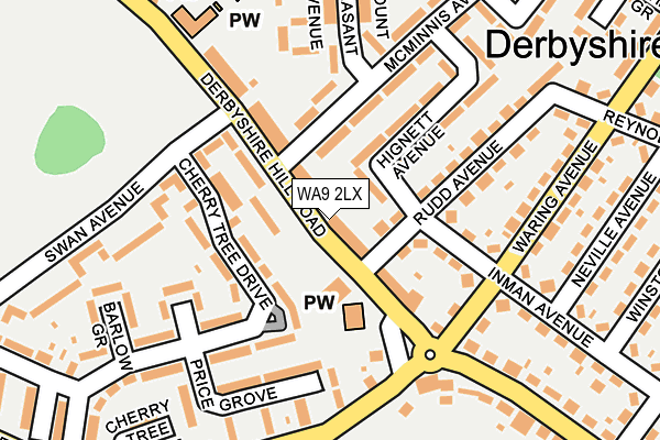 WA9 2LX map - OS OpenMap – Local (Ordnance Survey)