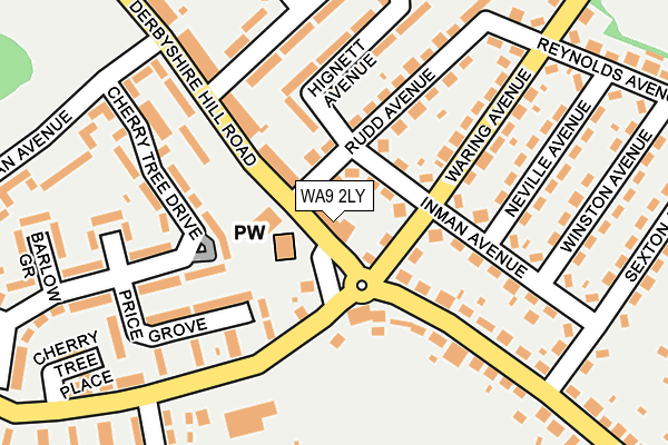 WA9 2LY map - OS OpenMap – Local (Ordnance Survey)