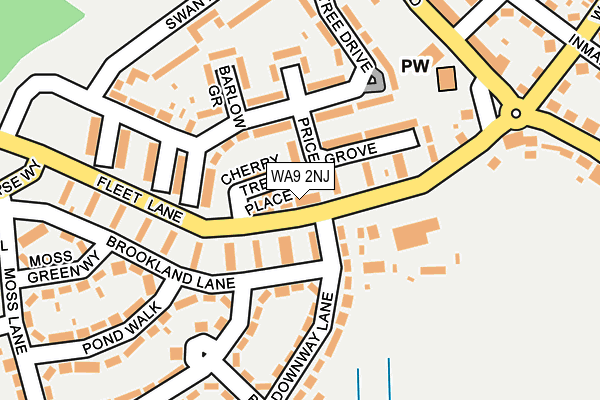 WA9 2NJ map - OS OpenMap – Local (Ordnance Survey)