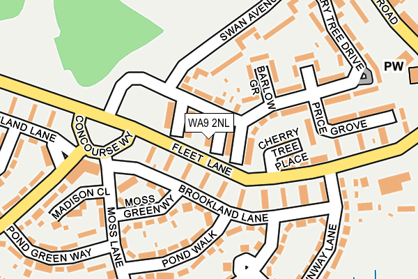 WA9 2NL map - OS OpenMap – Local (Ordnance Survey)