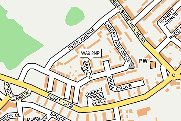 WA9 2NP map - OS OpenMap – Local (Ordnance Survey)