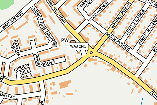 WA9 2NQ map - OS OpenMap – Local (Ordnance Survey)
