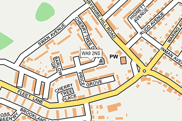 WA9 2NS map - OS OpenMap – Local (Ordnance Survey)