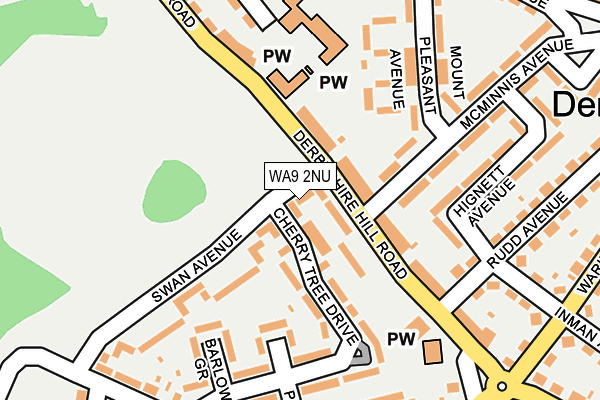 WA9 2NU map - OS OpenMap – Local (Ordnance Survey)