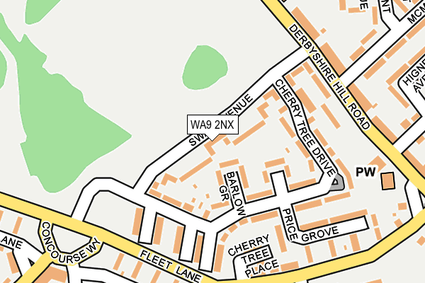 WA9 2NX map - OS OpenMap – Local (Ordnance Survey)