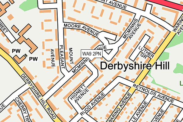 WA9 2PN map - OS OpenMap – Local (Ordnance Survey)