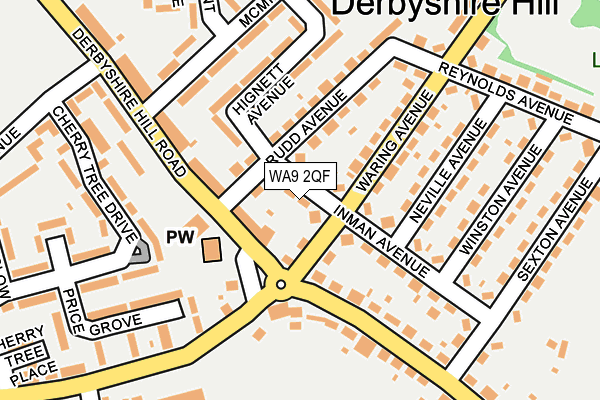 WA9 2QF map - OS OpenMap – Local (Ordnance Survey)