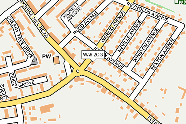 WA9 2QG map - OS OpenMap – Local (Ordnance Survey)
