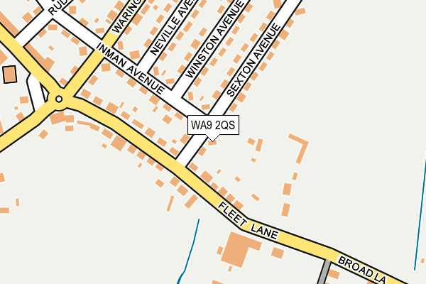 WA9 2QS map - OS OpenMap – Local (Ordnance Survey)