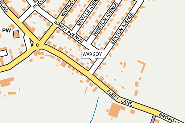 WA9 2QY map - OS OpenMap – Local (Ordnance Survey)