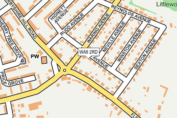 WA9 2RD map - OS OpenMap – Local (Ordnance Survey)