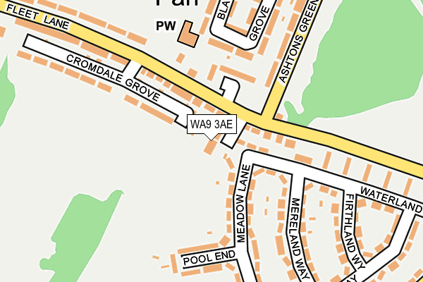 WA9 3AE map - OS OpenMap – Local (Ordnance Survey)