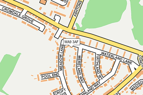 WA9 3AF map - OS OpenMap – Local (Ordnance Survey)