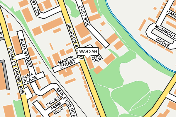WA9 3AH map - OS OpenMap – Local (Ordnance Survey)