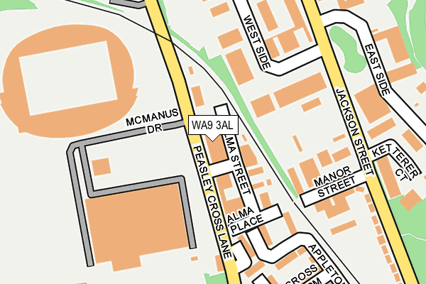 WA9 3AL map - OS OpenMap – Local (Ordnance Survey)