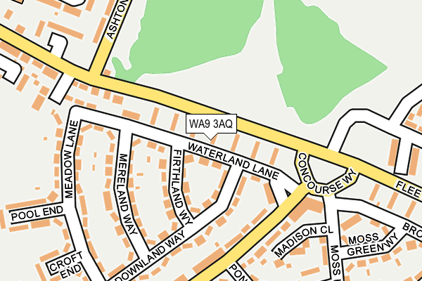 WA9 3AQ map - OS OpenMap – Local (Ordnance Survey)