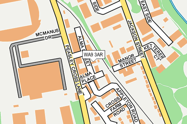 WA9 3AR map - OS OpenMap – Local (Ordnance Survey)