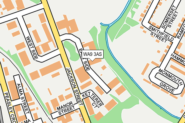 WA9 3AS map - OS OpenMap – Local (Ordnance Survey)