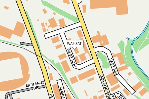 WA9 3AT map - OS OpenMap – Local (Ordnance Survey)
