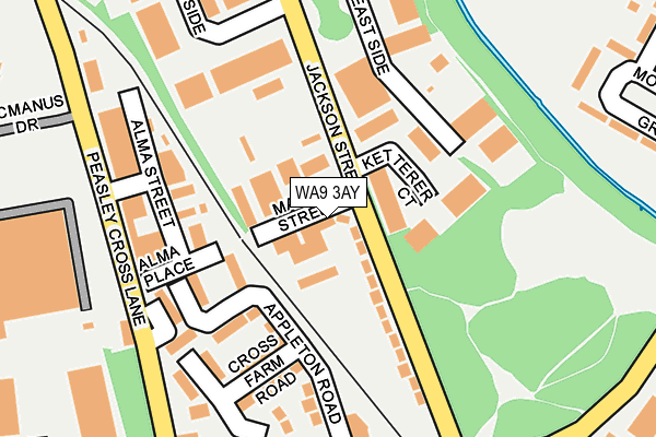 WA9 3AY map - OS OpenMap – Local (Ordnance Survey)