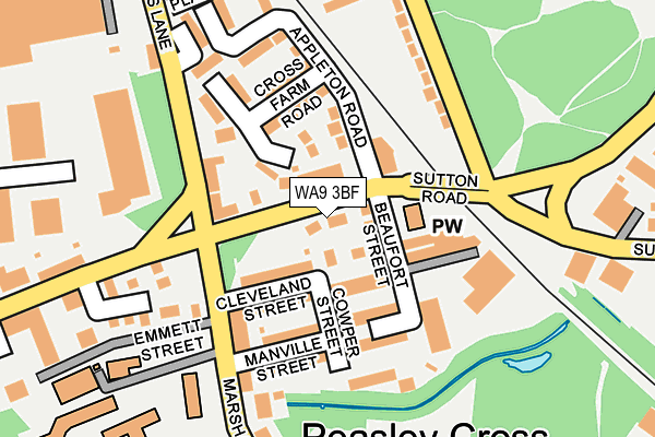 WA9 3BF map - OS OpenMap – Local (Ordnance Survey)