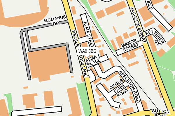 WA9 3BG map - OS OpenMap – Local (Ordnance Survey)