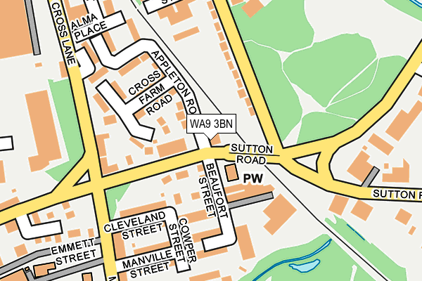 WA9 3BN map - OS OpenMap – Local (Ordnance Survey)