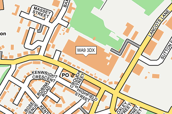 WA9 3DX map - OS OpenMap – Local (Ordnance Survey)